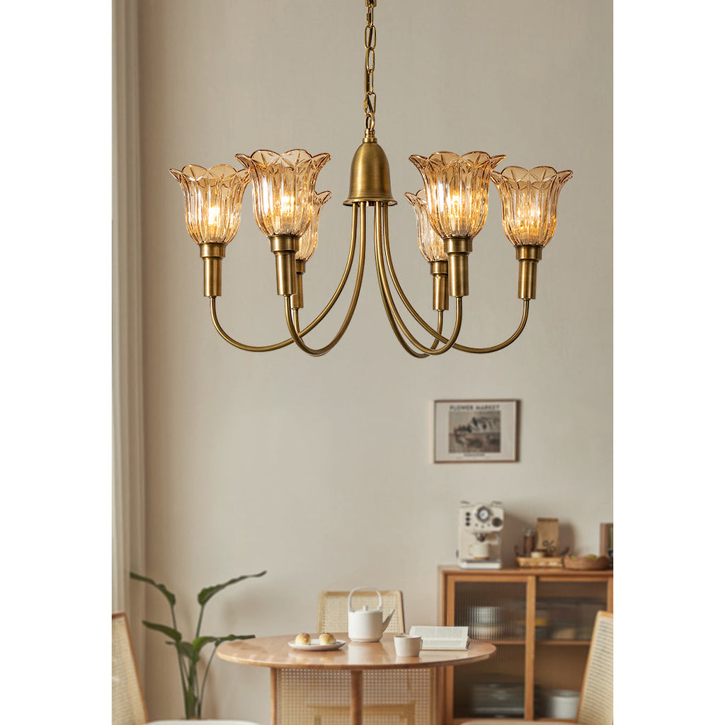 Tempo Chandelier Métal Laiton Art Déco Vintage - Neutralighting