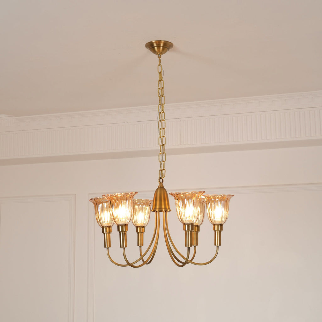 Tempo Chandelier Métal Laiton Art Déco Vintage - Neutralighting