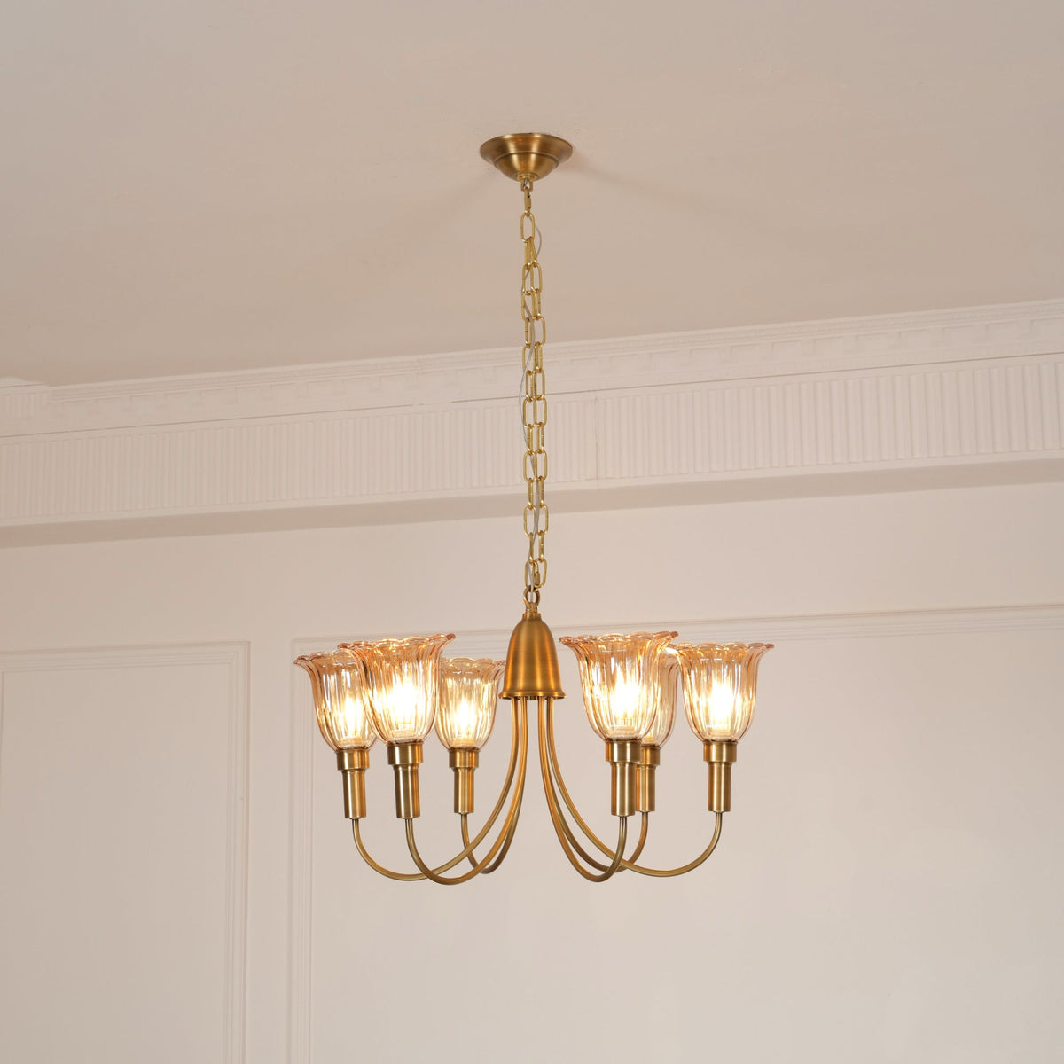 Tempo Chandelier Métal Laiton Art Déco Vintage - Neutralighting