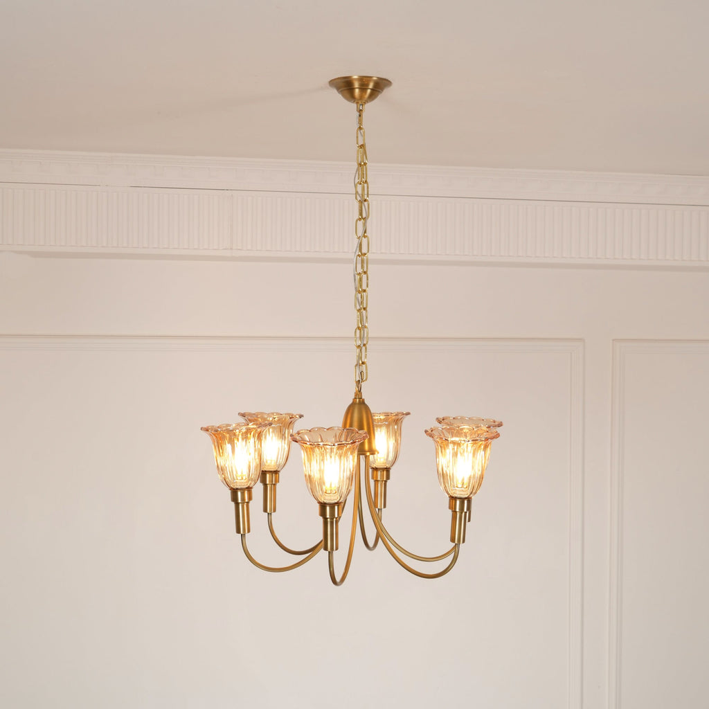 Tempo Chandelier Métal Laiton Art Déco Vintage - Neutralighting