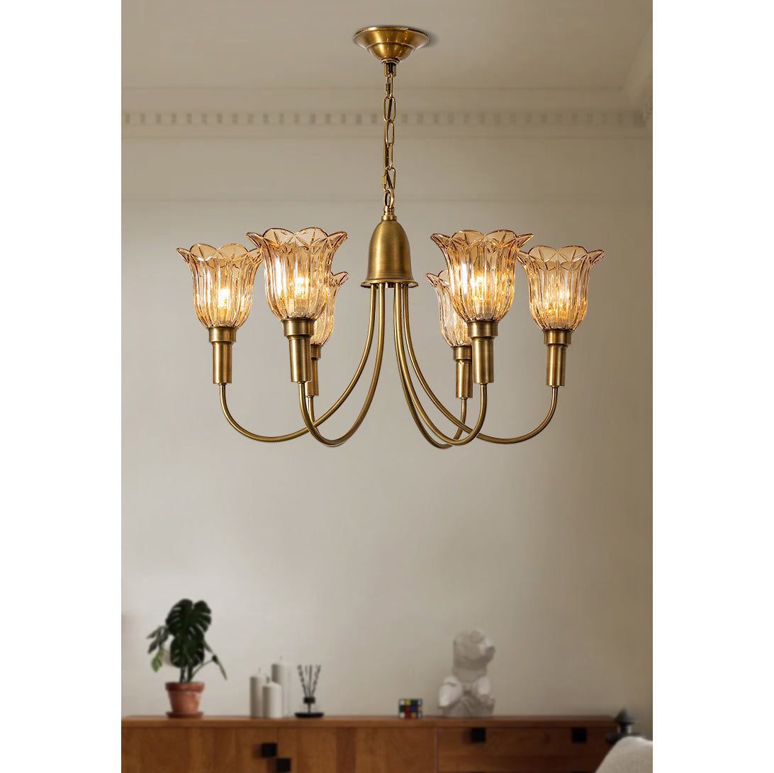 Tempo Chandelier Métal Laiton Art Déco Vintage - Neutralighting