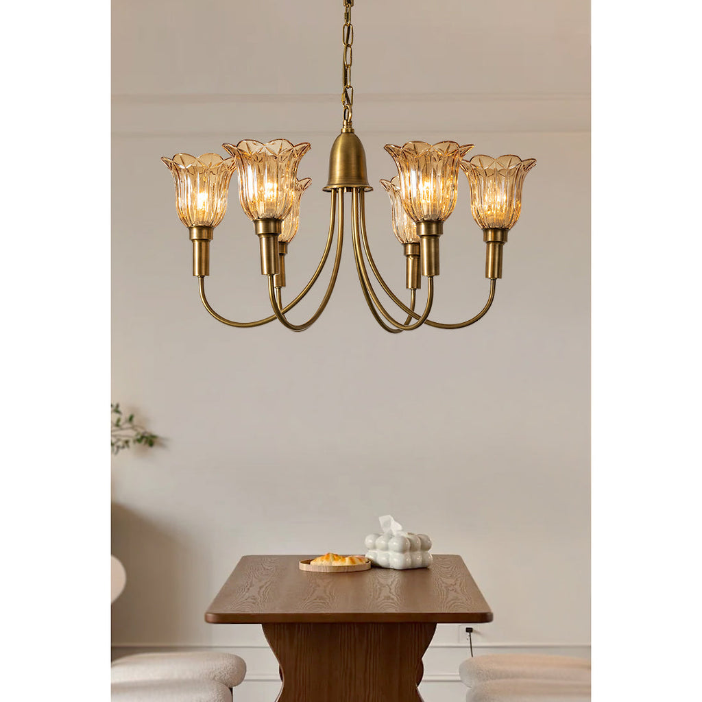 Tempo Chandelier Métal Laiton Art Déco Vintage - Neutralighting