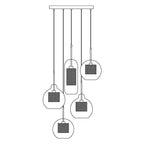 Lustra Lustre Suspendu En Verre Maillage Doré Pour Salle À Manger - Neutralighting