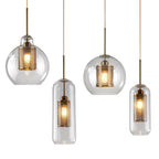 Lustra Lustre Suspendu En Verre Maillage Doré Pour Salle À Manger - Neutralighting