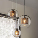 Lustra Lustre Suspendu En Verre Maillage Doré Pour Salle À Manger - Neutralighting