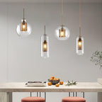 Lustra Lustre Suspendu En Verre Maillage Doré Pour Salle À Manger - Neutralighting