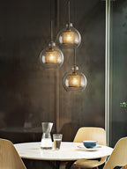 Lustra Lustre Suspendu En Verre Maillage Doré Pour Salle À Manger - Neutralighting