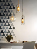 Lustra Lustre Suspendu En Verre Maillage Doré Pour Salle À Manger - Neutralighting