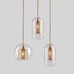 Lustra Lustre Suspendu En Verre Maillage Doré Pour Salle À Manger - Neutralighting