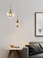 Lustra Lustre Suspendu En Verre Maillage Doré Pour Salle À Manger - Neutralighting