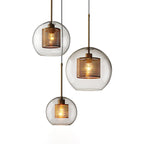 Lustra Lustre Suspendu En Verre Maillage Doré Pour Salle À Manger - Neutralighting