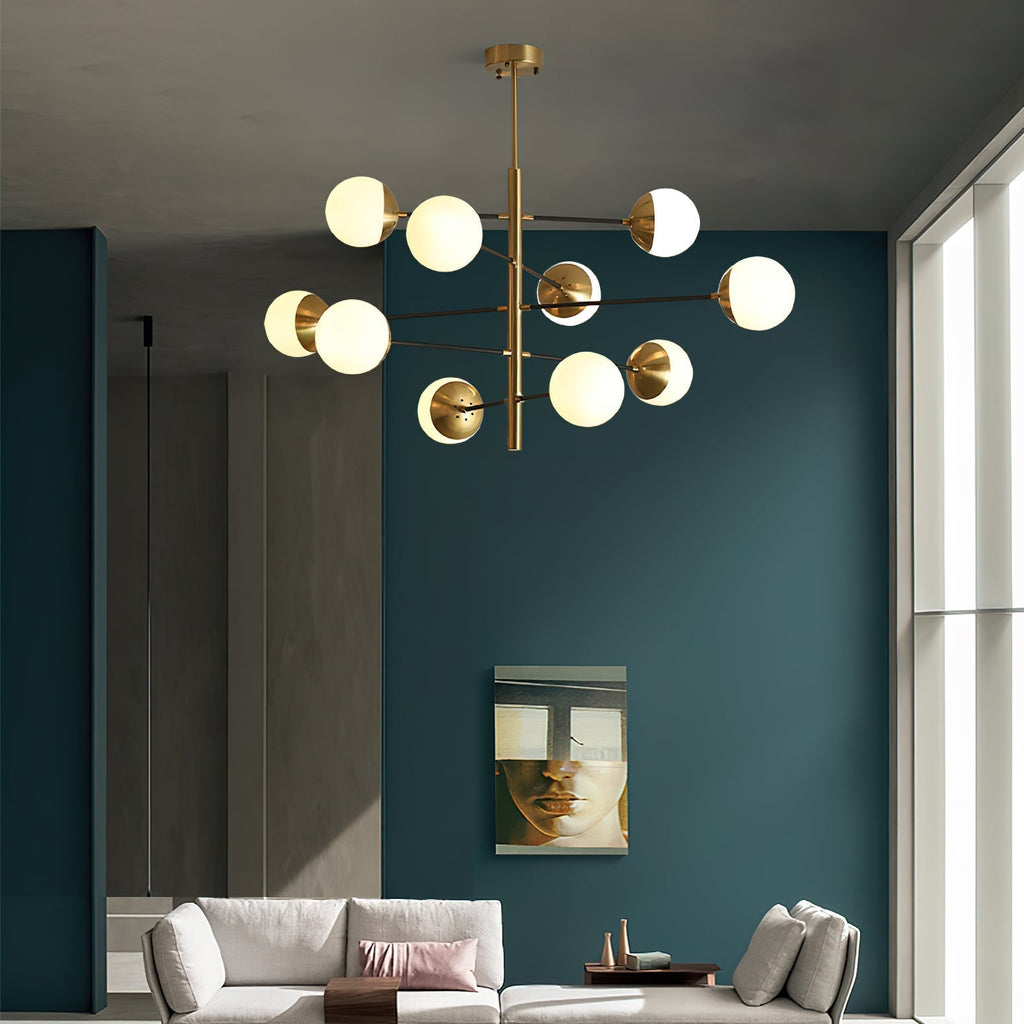 Ultra Chandelier Métal Laiton Verre Minimaliste Moderne - Neutralighting