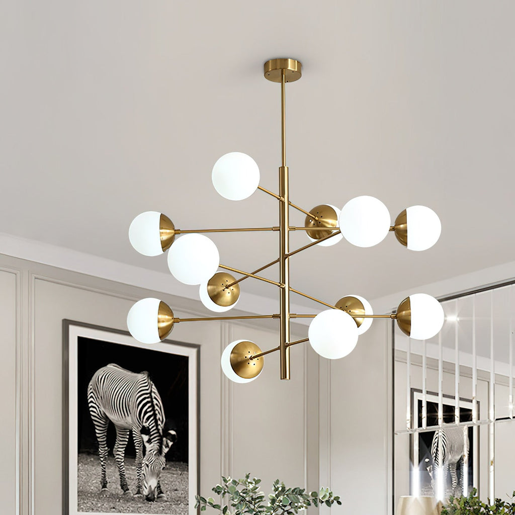 Ultra Chandelier Métal Laiton Verre Minimaliste Moderne - Neutralighting