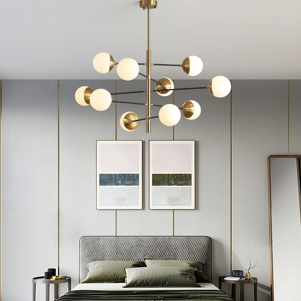 Ultra Chandelier Métal Laiton Verre Minimaliste Moderne - Neutralighting