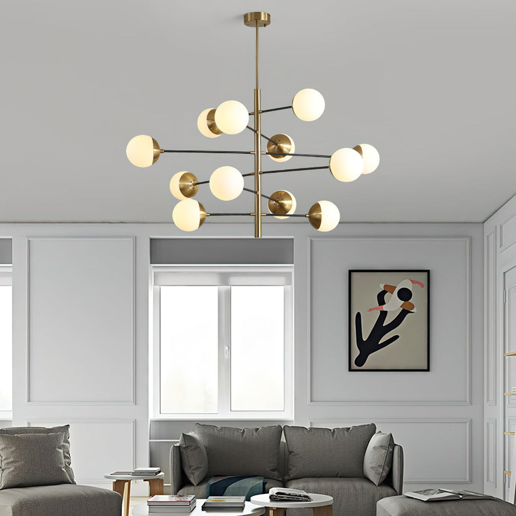 Ultra Chandelier Métal Laiton Verre Minimaliste Moderne - Neutralighting