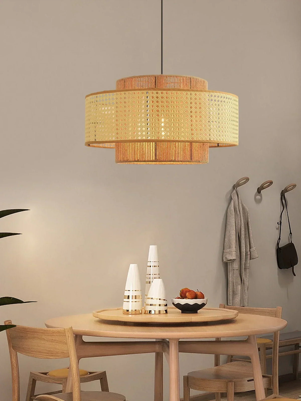 Ulshayra Lampe Suspension en Rotin Concentrique - Neutralighting