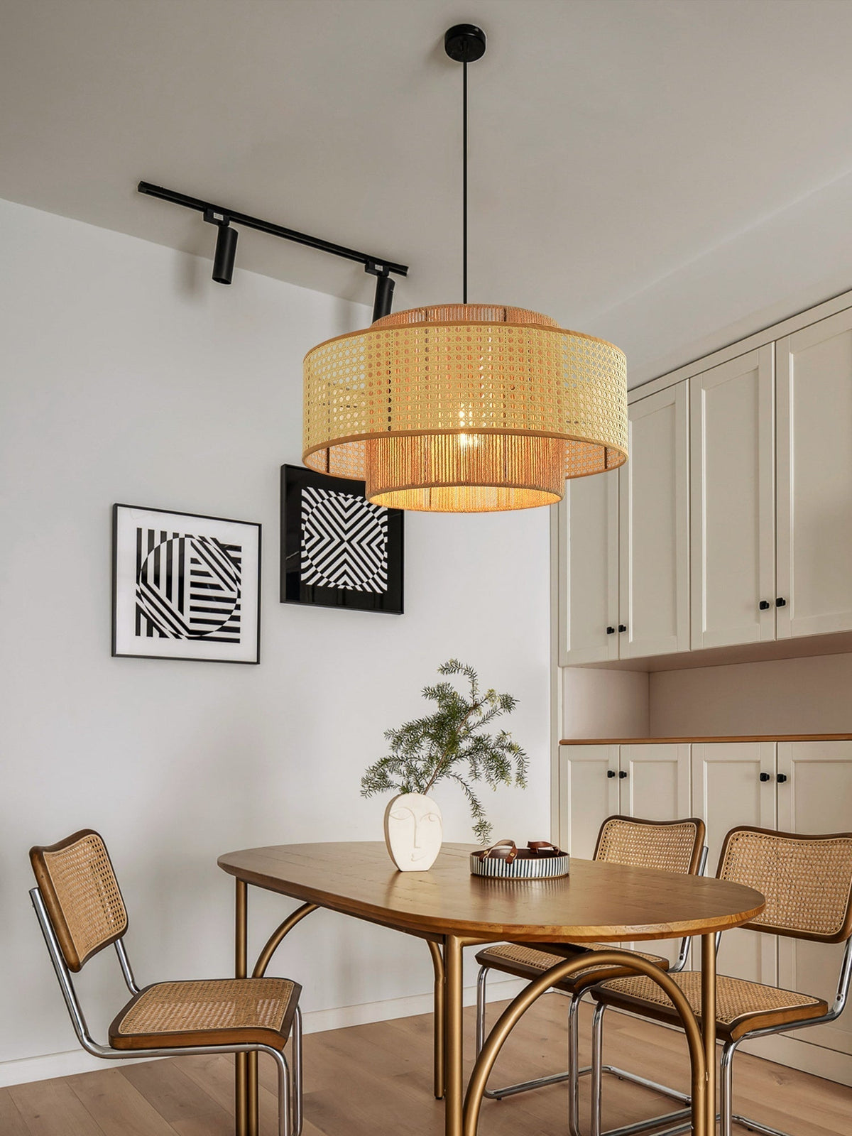 Ulshayra Lampe Suspension en Rotin Concentrique - Neutralighting