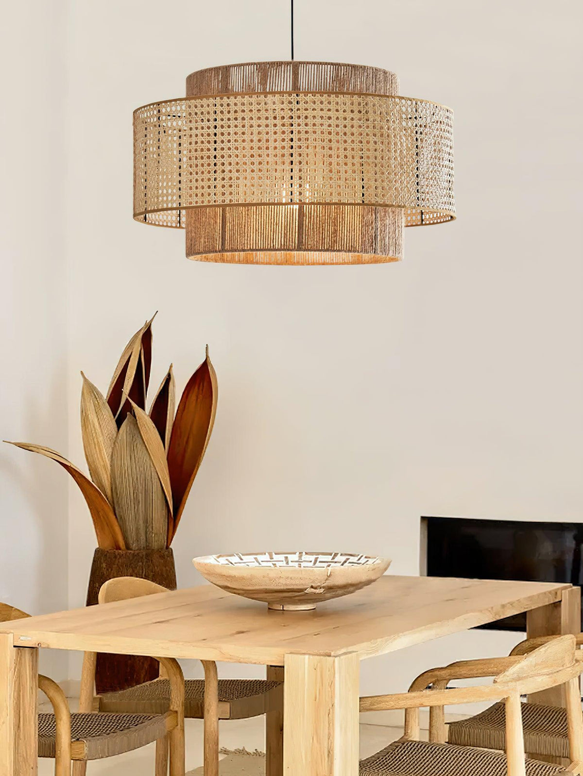 Ulshayra Lampe Suspension en Rotin Concentrique - Neutralighting