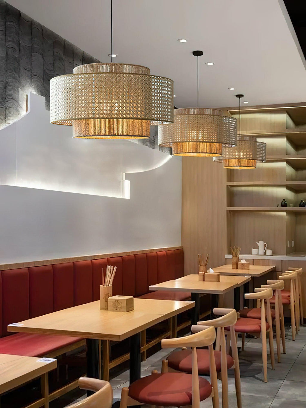 Ulshayra Lampe Suspension en Rotin Concentrique - Neutralighting