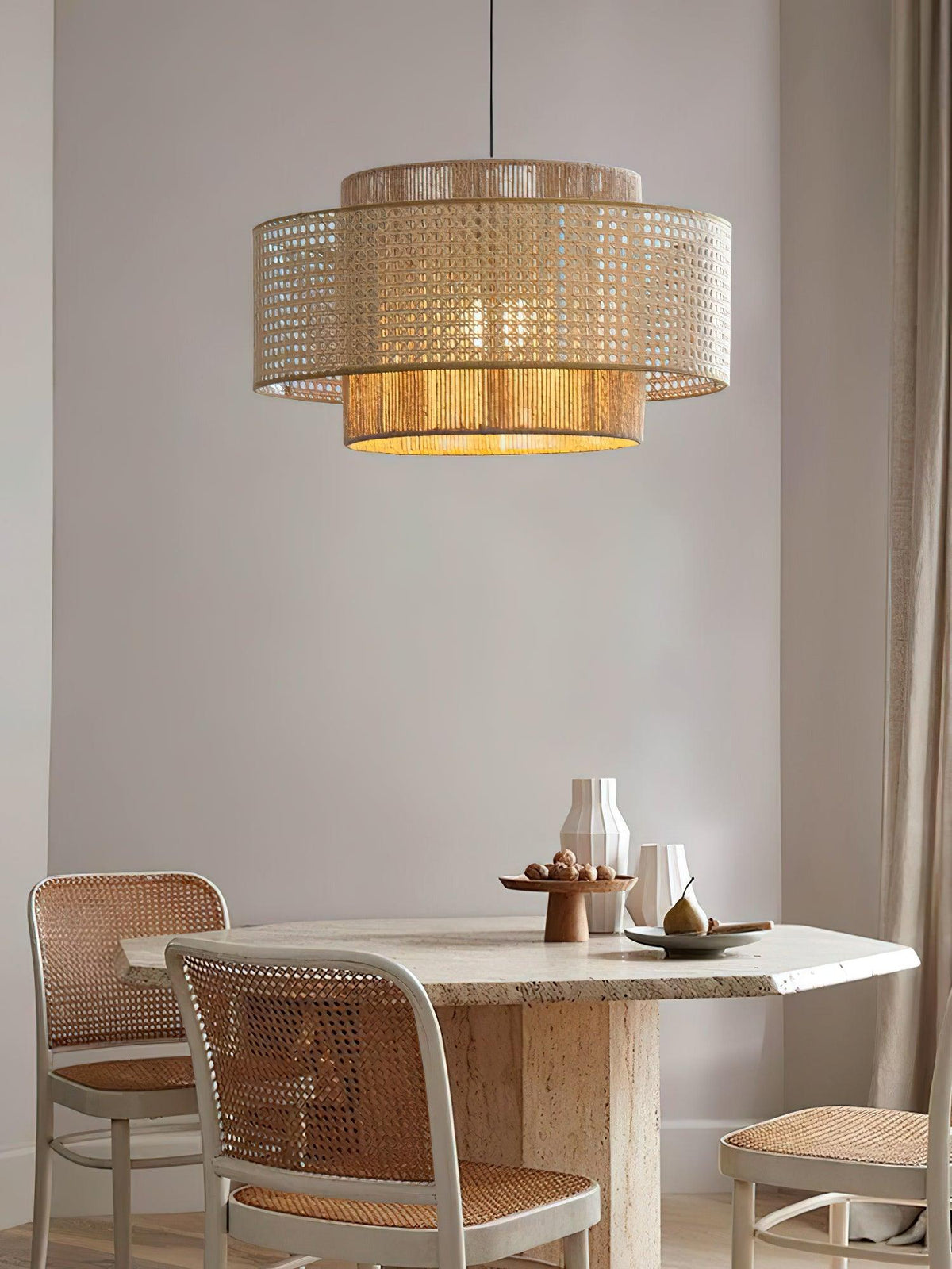 Ulshayra Lampe Suspension en Rotin Concentrique - Neutralighting