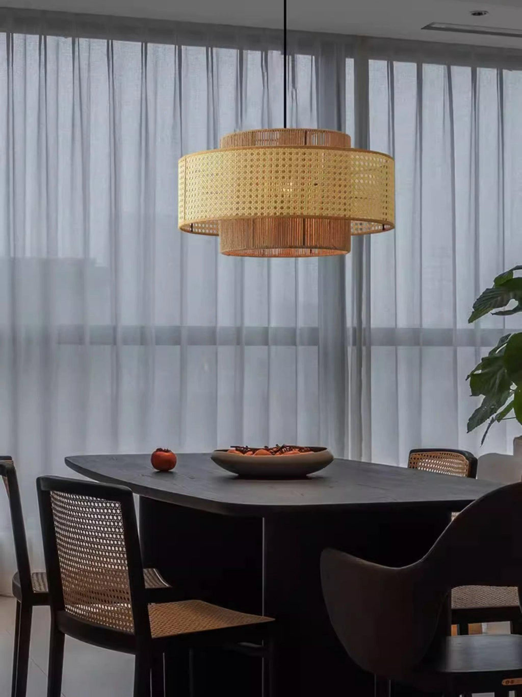Ulshayra Lampe Suspension en Rotin Concentrique - Neutralighting