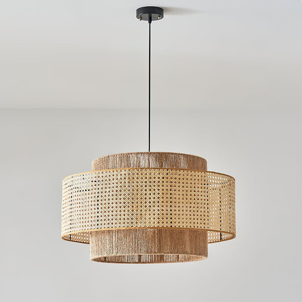 Ulshayra Lampe Suspension en Rotin Concentrique - Neutralighting