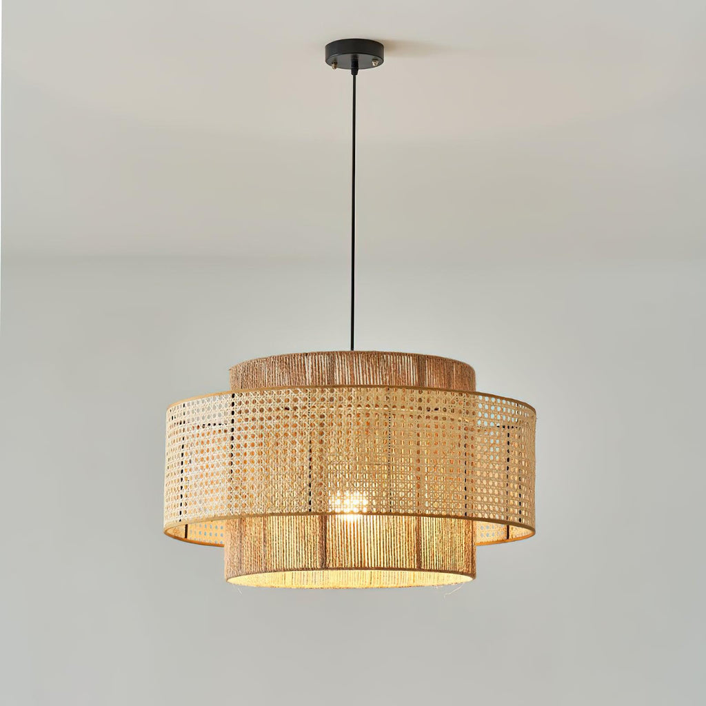 Ulshayra Lampe Suspension en Rotin Concentrique - Neutralighting