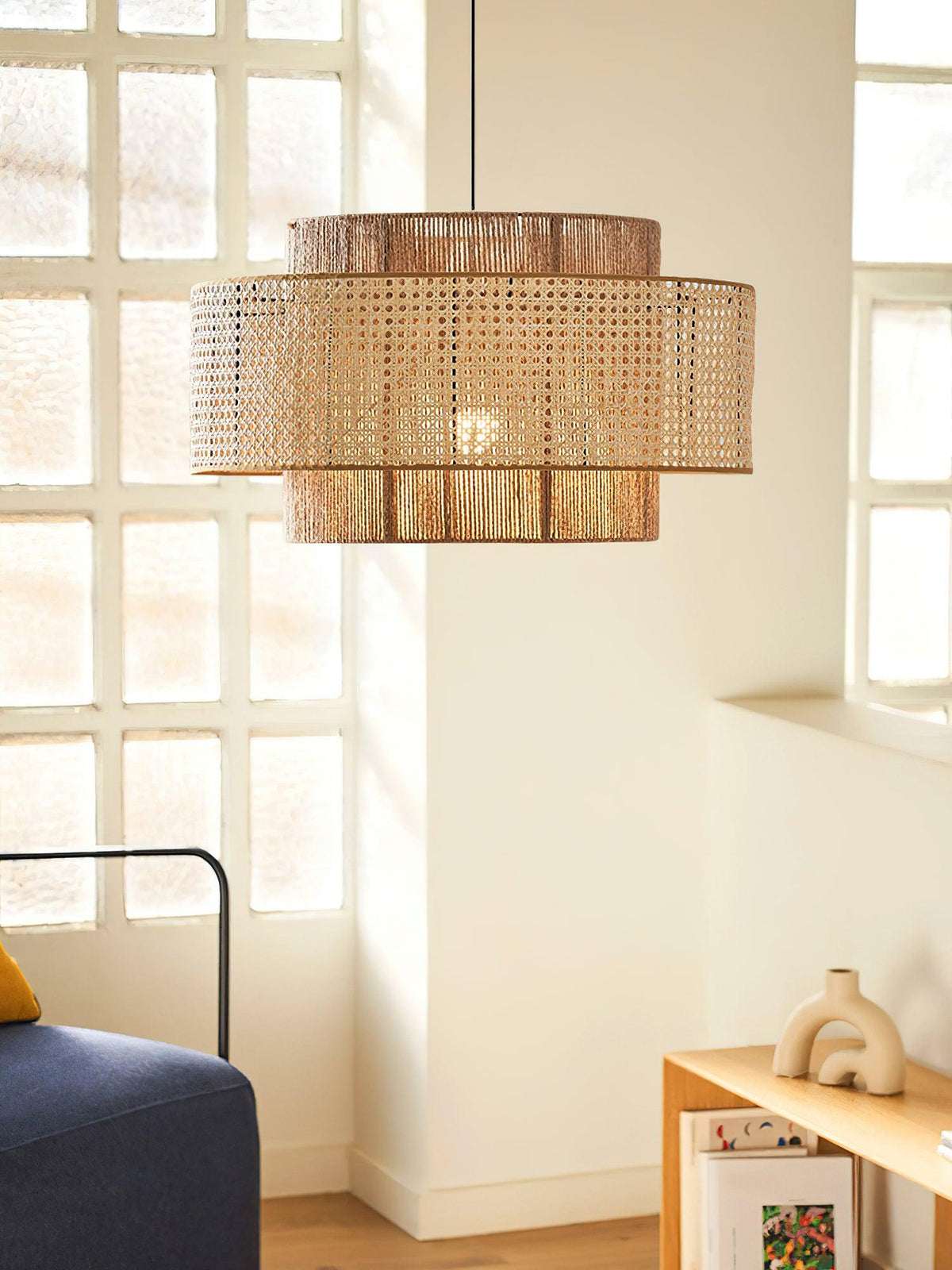 Ulshayra Lampe Suspension en Rotin Concentrique - Neutralighting