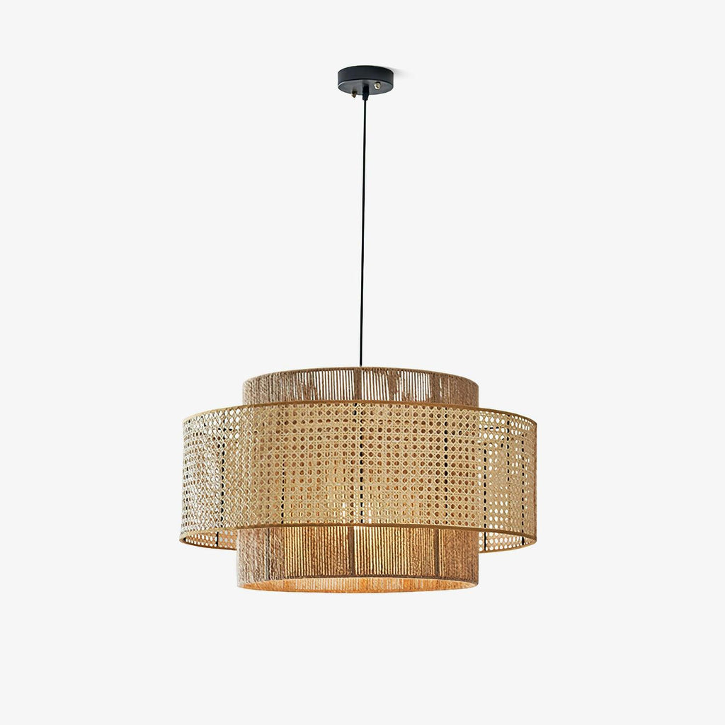 Ulshayra Lampe Suspension en Rotin Concentrique - Neutralighting