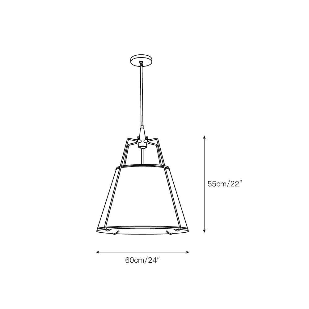 Veshaa Suspension Tissu Industrielle Vintage Tambour - Neutralighting