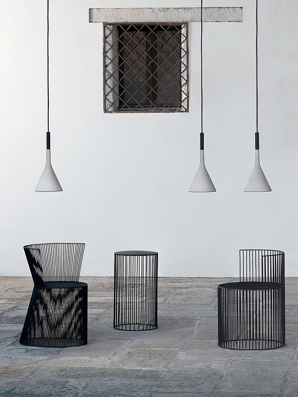 Solara Lampe suspendue conique en béton industrielle - Neutralighting