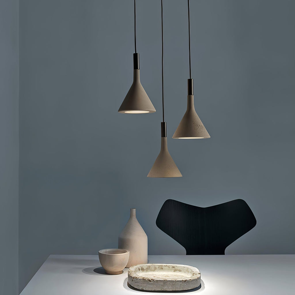 Solara Lampe suspendue conique en béton industrielle - Neutralighting