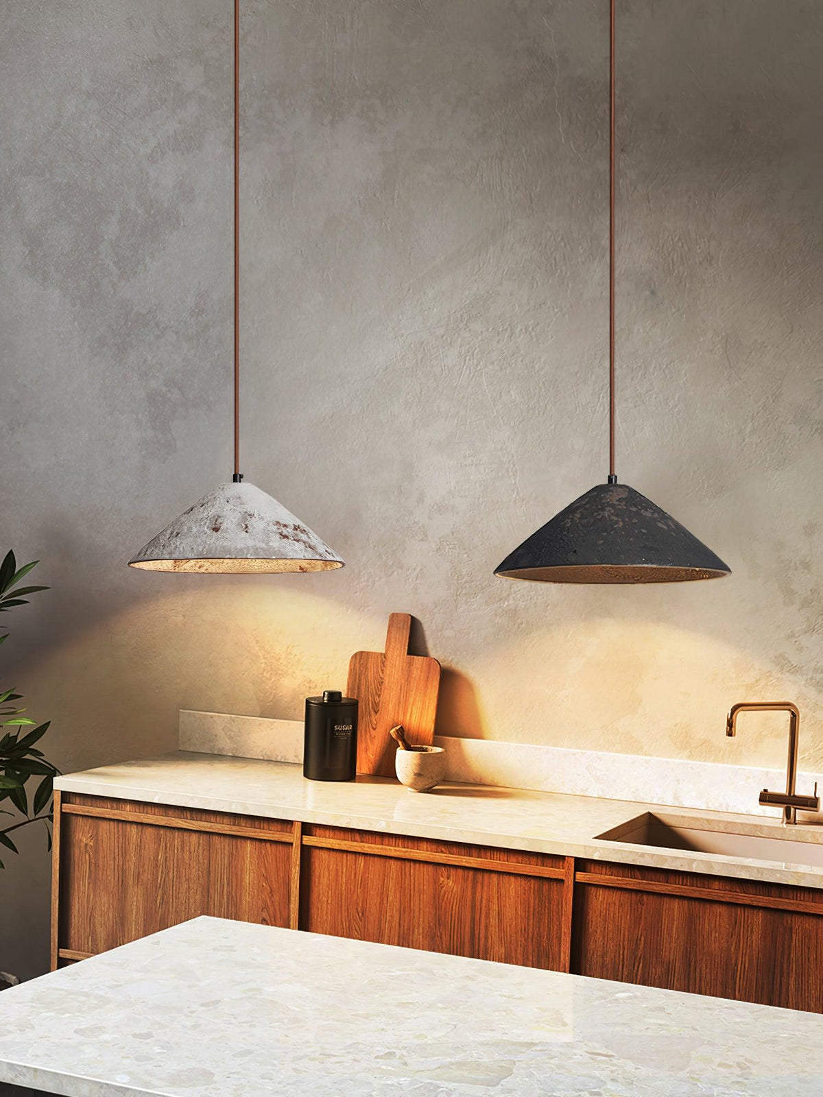 Solara Lampe suspendue cône en céramique rustique vintage minimaliste - Neutralighting
