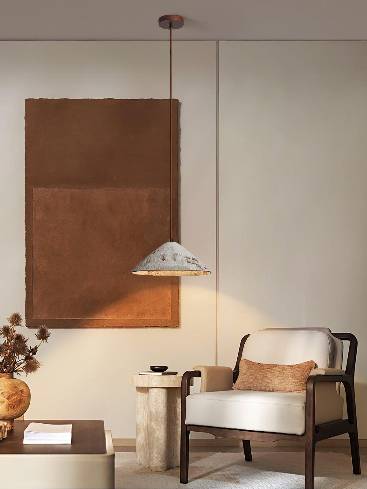 Solara Lampe suspendue cône en céramique rustique vintage minimaliste - Neutralighting