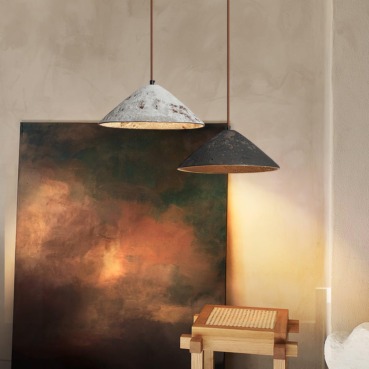 Solara Lampe suspendue cône en céramique rustique vintage minimaliste - Neutralighting