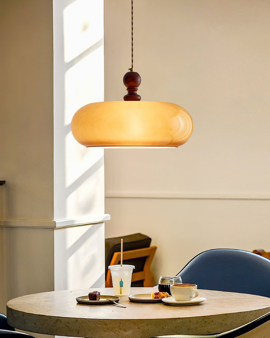 Eldom Suspension avec Abat-Jour en Verre Ambre - Neutralighting