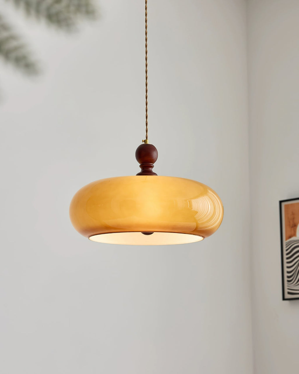 Eldom Suspension avec Abat-Jour en Verre Ambre - Neutralighting