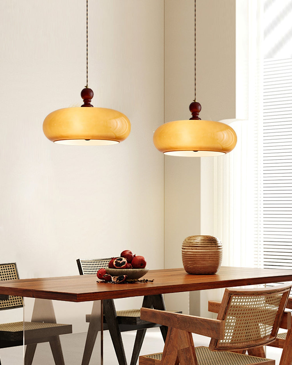 Eldom Suspension avec Abat-Jour en Verre Ambre - Neutralighting