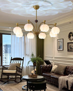 Alshaarae Chandelier Bois Verre Arc Premium Traditionnel - Neutralighting