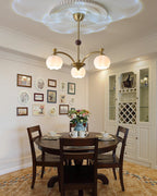 Alshaarae Chandelier Bois Verre Arc Premium Traditionnel - Neutralighting