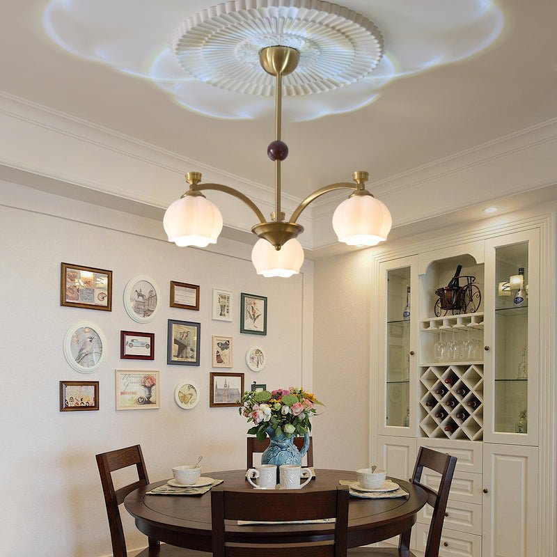 Alshaarae Chandelier Bois Verre Arc Premium Traditionnel - Neutralighting