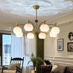 Alshaarae Chandelier Bois Verre Arc Premium Traditionnel - Neutralighting