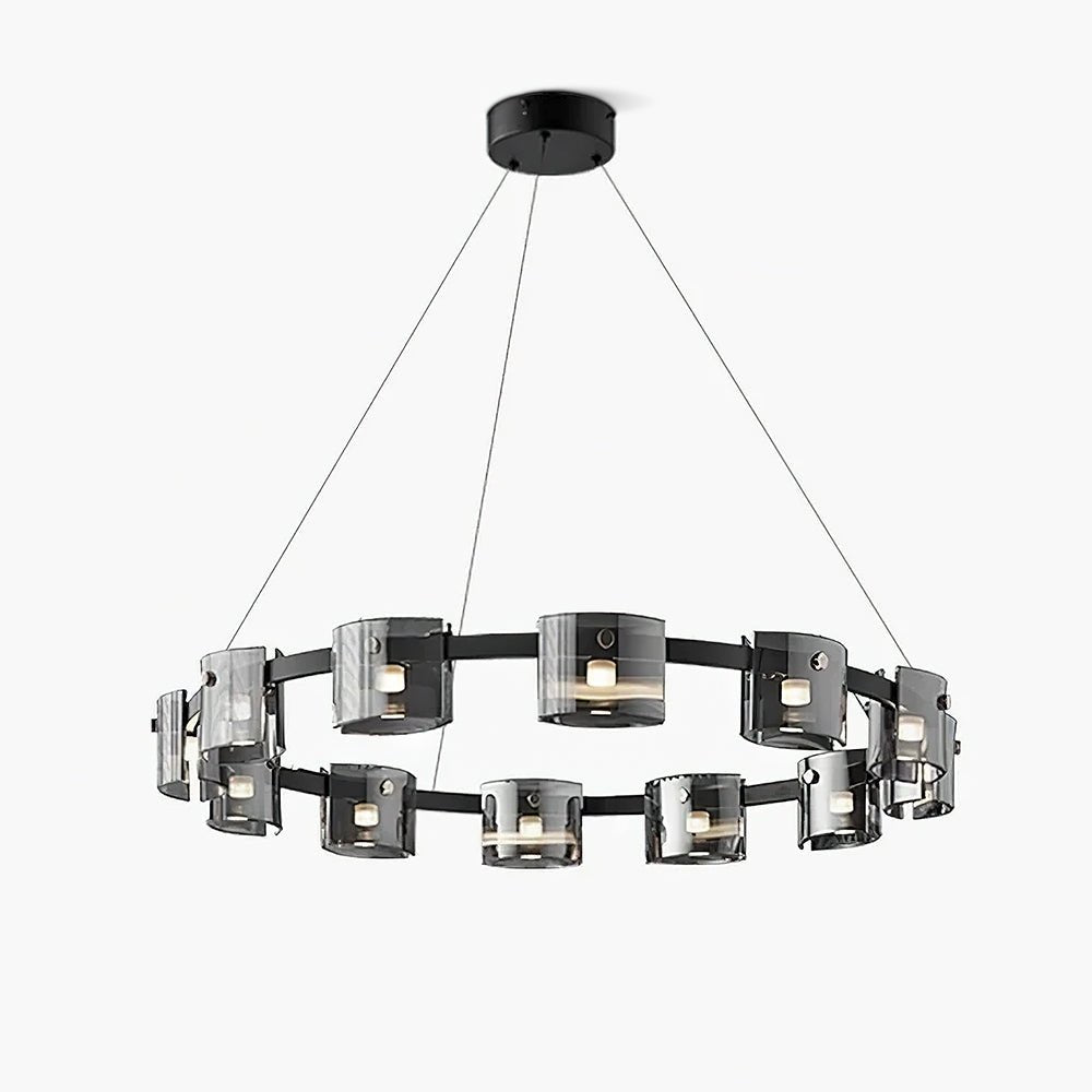 Lustra Chandelier Verre Circulaire Bras en Fer - Neutralighting