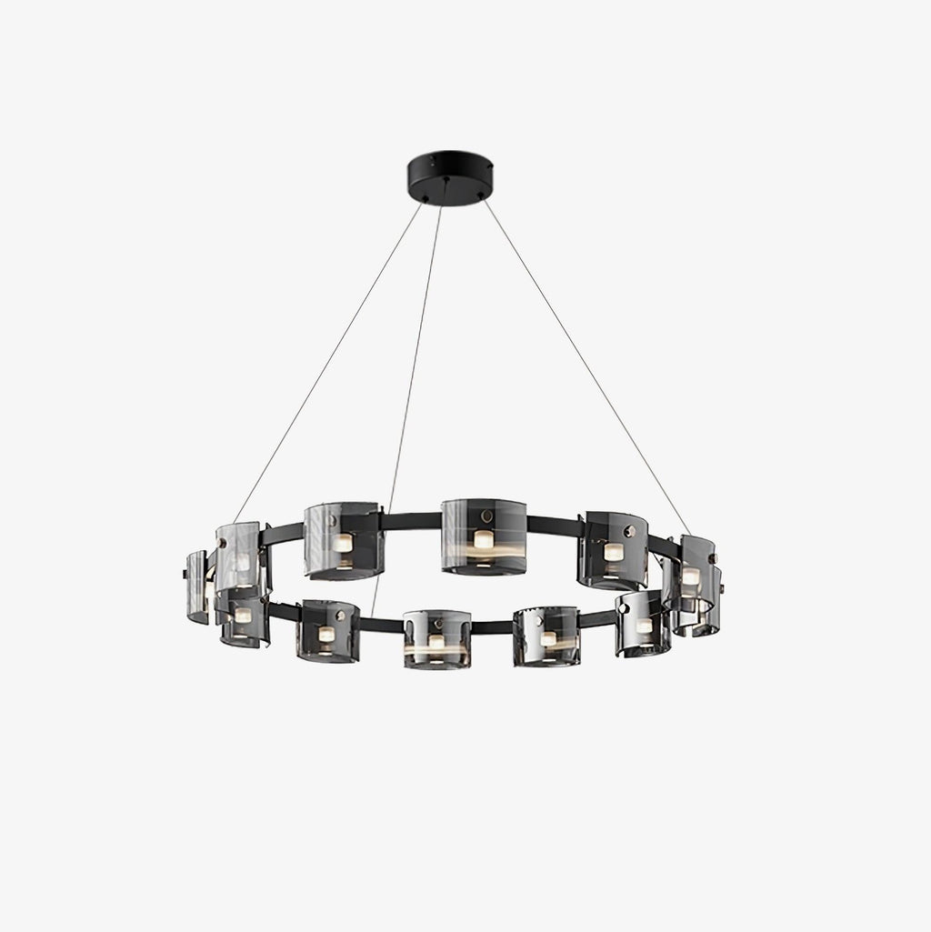 Lustra Chandelier Verre Circulaire Bras en Fer - Neutralighting