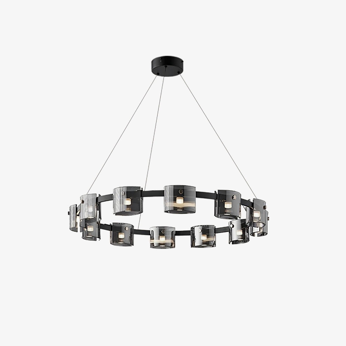 Lustra Chandelier Verre Circulaire Bras en Fer - Neutralighting