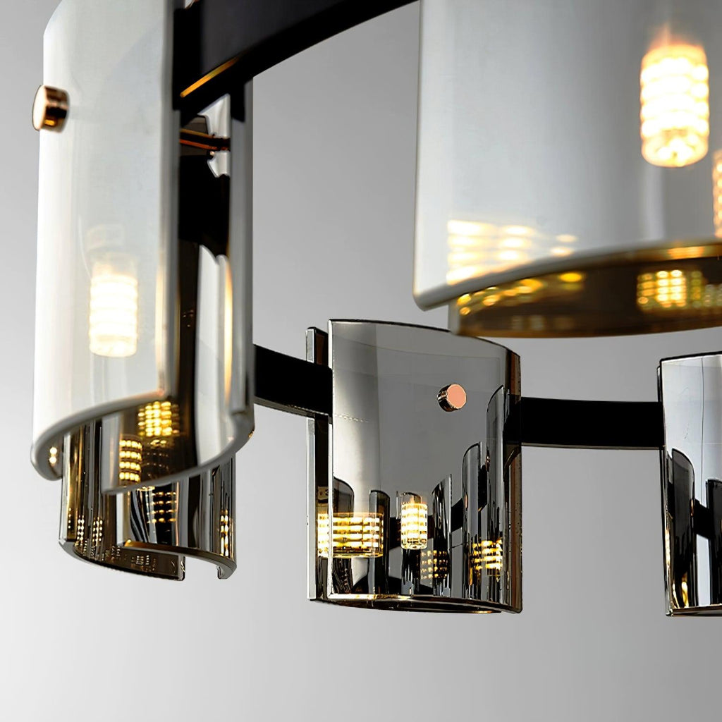 Lustra Chandelier Verre Circulaire Bras en Fer - Neutralighting