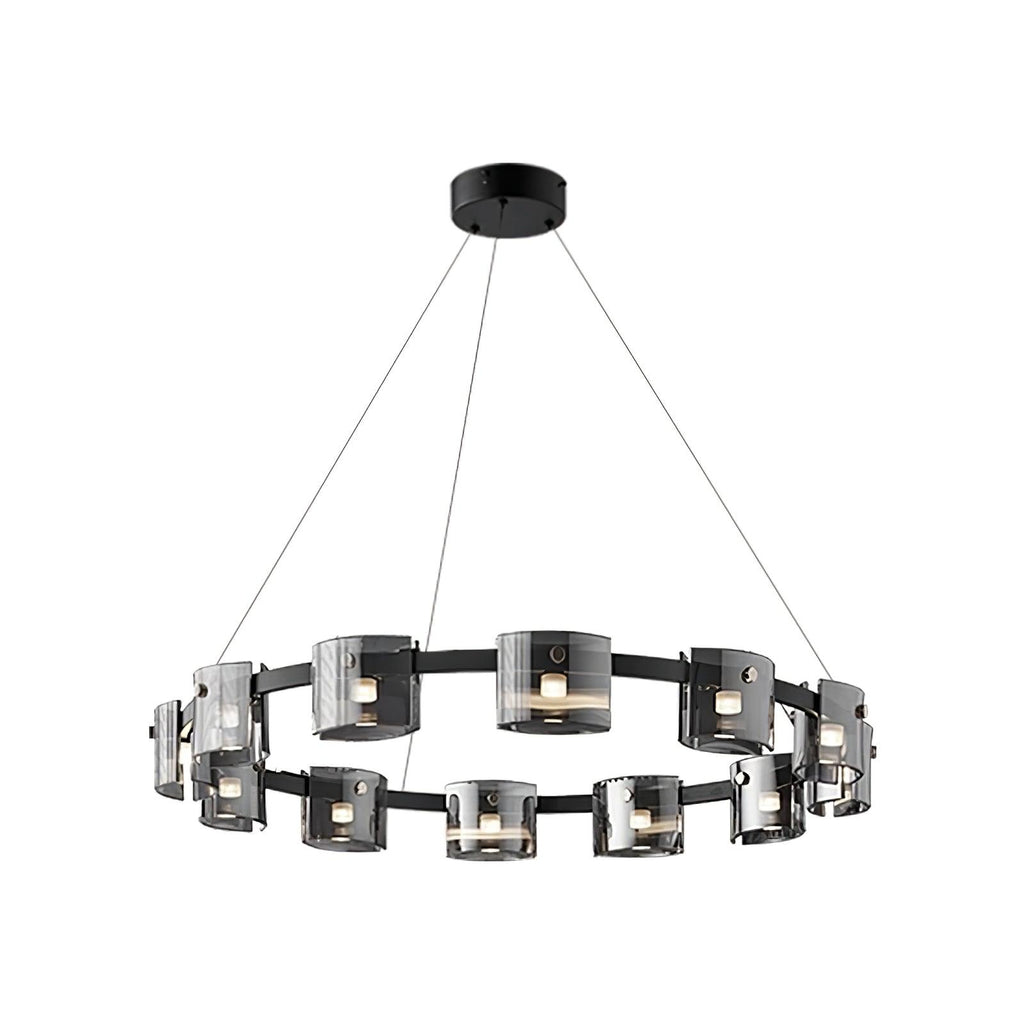 Lustra Chandelier Verre Circulaire Bras en Fer - Neutralighting