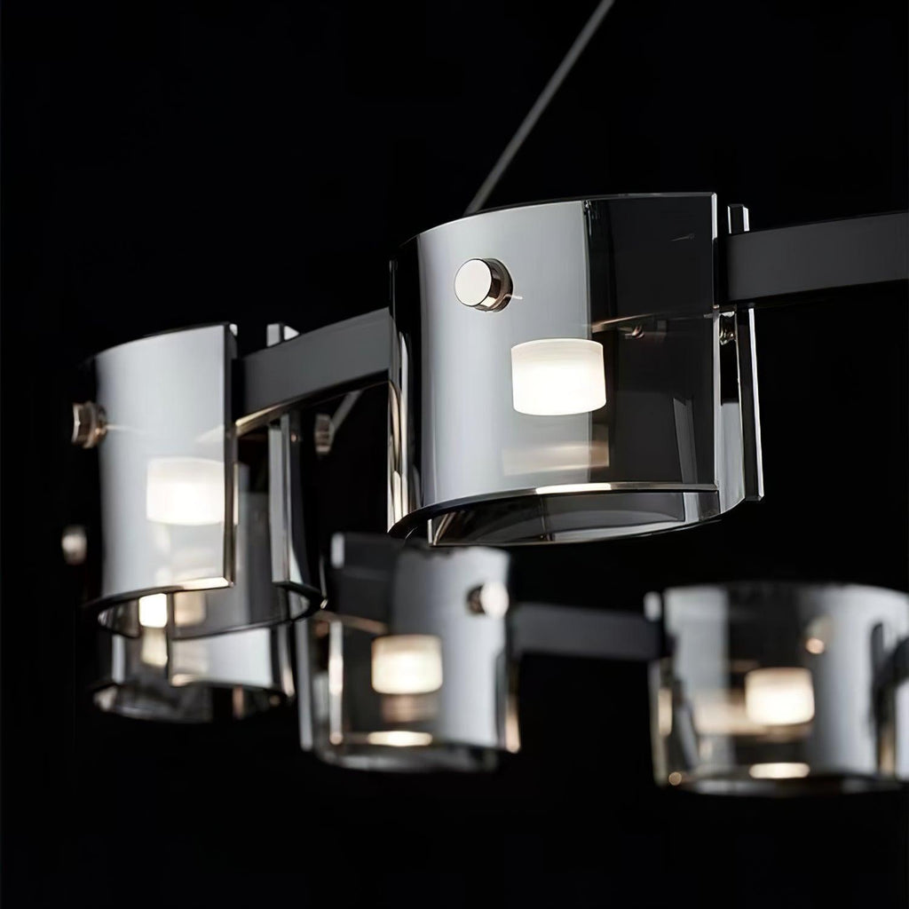 Lustra Chandelier Verre Circulaire Bras en Fer - Neutralighting
