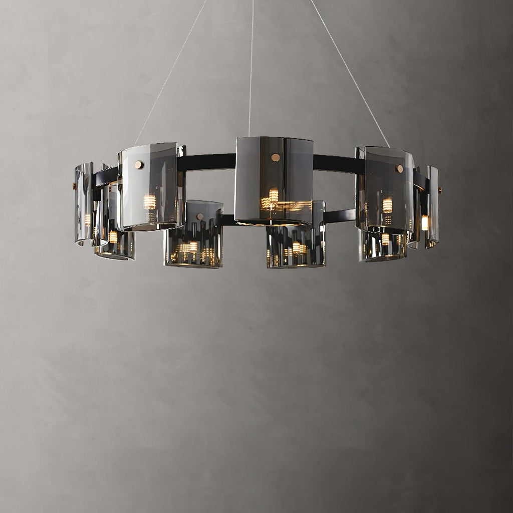 Lustra Chandelier Verre Circulaire Bras en Fer - Neutralighting