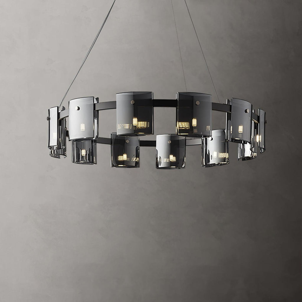 Lustra Chandelier Verre Circulaire Bras en Fer - Neutralighting